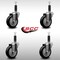 Service Caster 4'' SS Black Poly Wheel Swivel 1'' Expanding Stem Caster Set, 4PK SCC-SSEX20S414-PPUB-BLK-1-4 - alternate 4